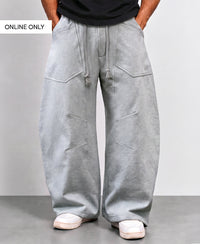 Grey Panelled Barrel Trackpant