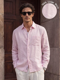 Light Pink 100% Linen Shirt