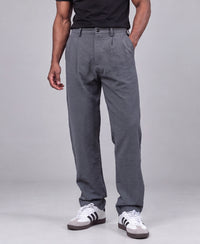 Grey Structured Pleated Trouser