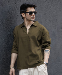 Brown Lightweight Structured Kurta Shirt 100% Cotton