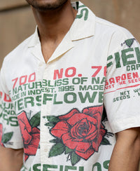 Washed Flower Print Shirt 100% Cotton