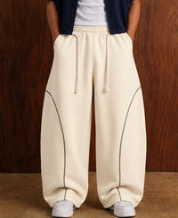 Cream Paneled Baggy Trackpant