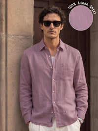 Mauve 100% Linen Shirt