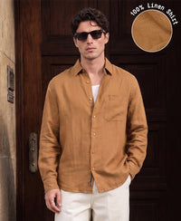 Light Brown 100% Linen Shirt