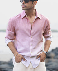 Dusty Pink Lightweight Ombre Shirt 100% Cotton