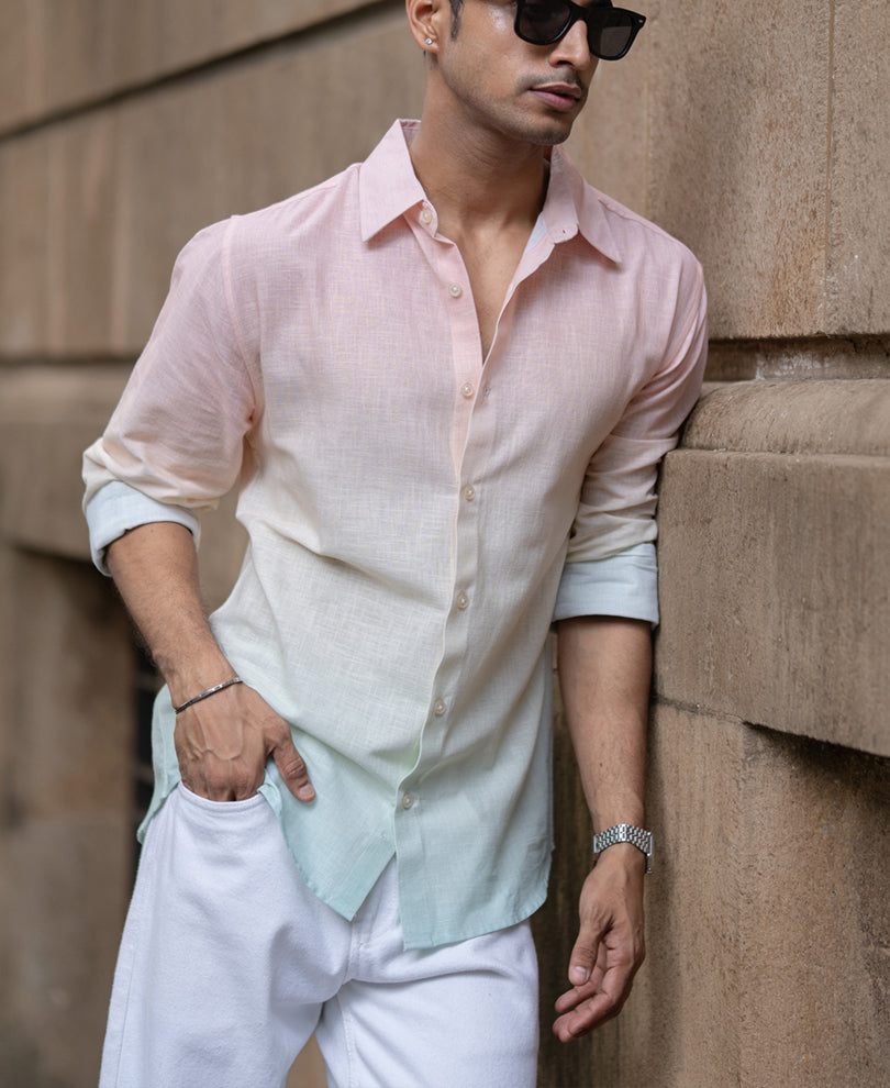 Buy Multicolour Lightweight Ombre Shirt Online | POWERLOOK