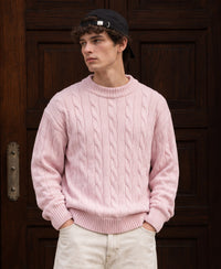 Light Pink Cable Knit Sweater
