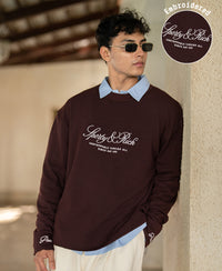 Brown Embroidered Structured T-Shirt