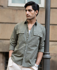Green Double Pocket Lightweight Shirt 100% Cotton