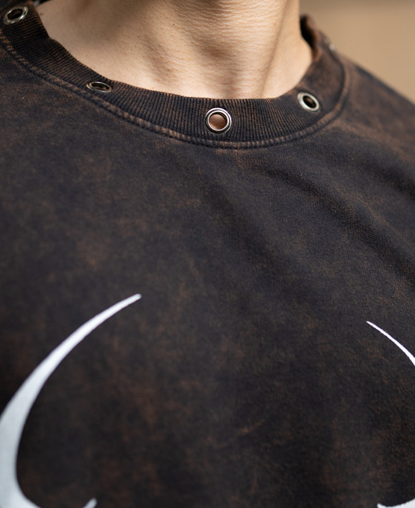 Dark Brown Washed T-Shirt 100% Cotton