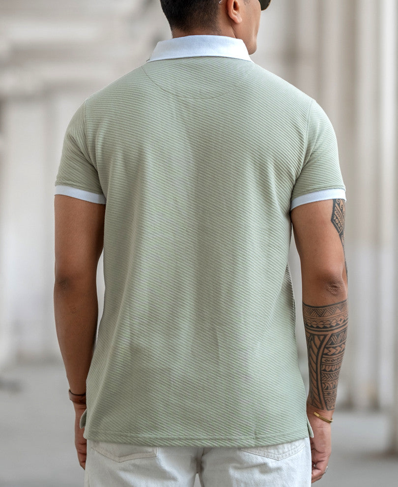 Pista Green Regular Fit Half Sleeves T-Shirt.