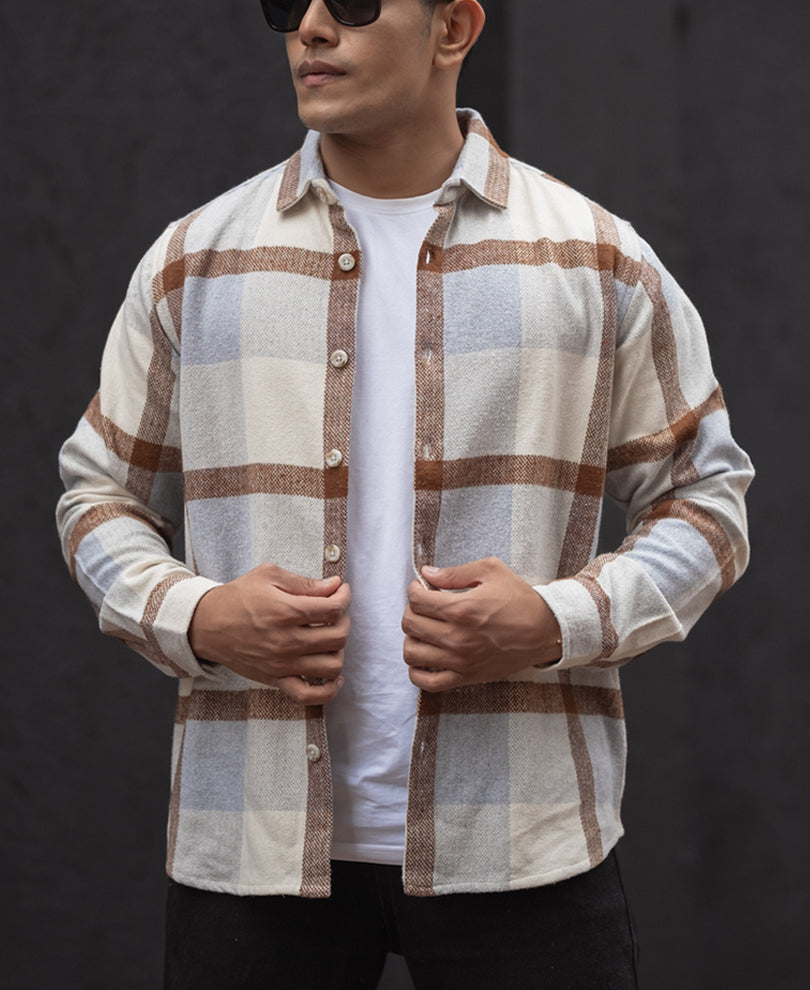 Multi Colour Checks Regular Fit Full Sleeves Shirt.