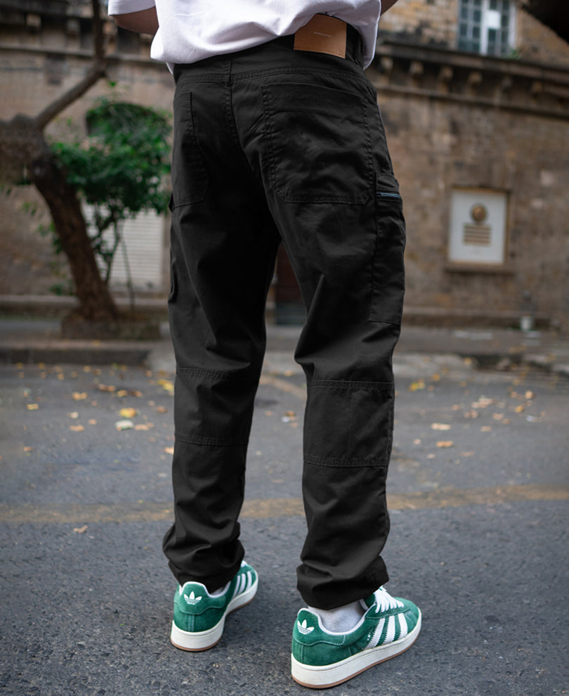 Black Cotton Cargo Pant.