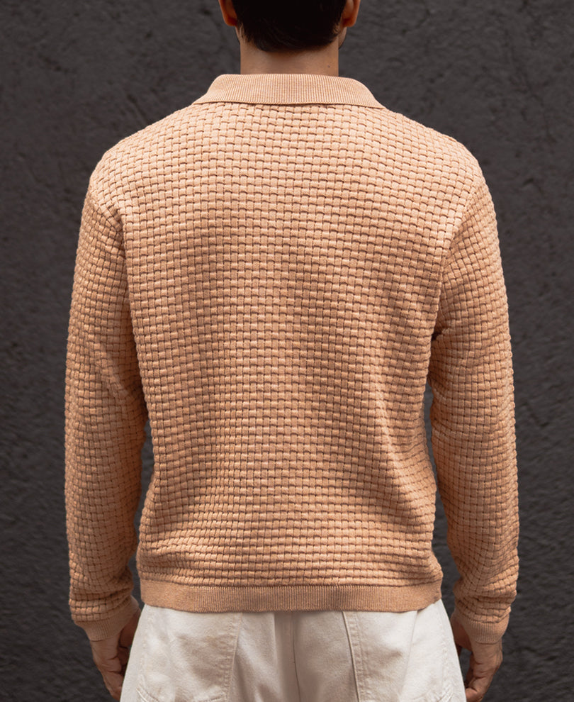 Dusty Rose Regular Fit Full Sleeves T-Shirt.