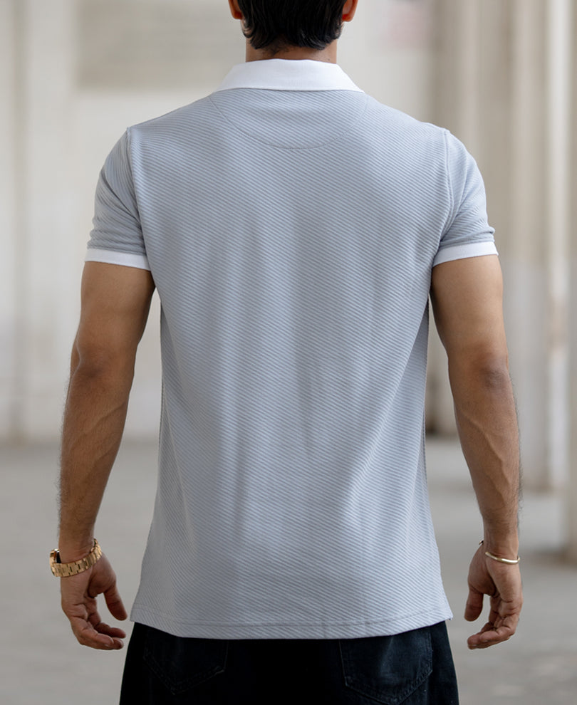 Cloud Blue Regular Fit Half Sleeves T-Shirt.