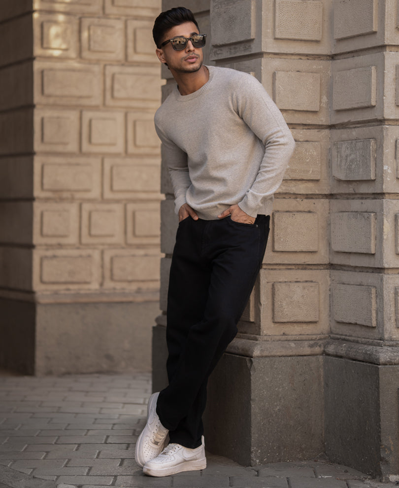 Grey Cotton Sweater.