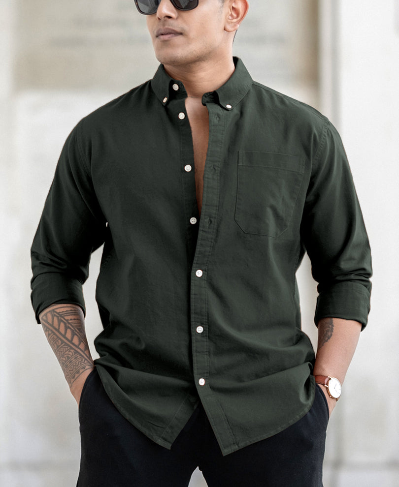 Olive Oxford Shirt.
