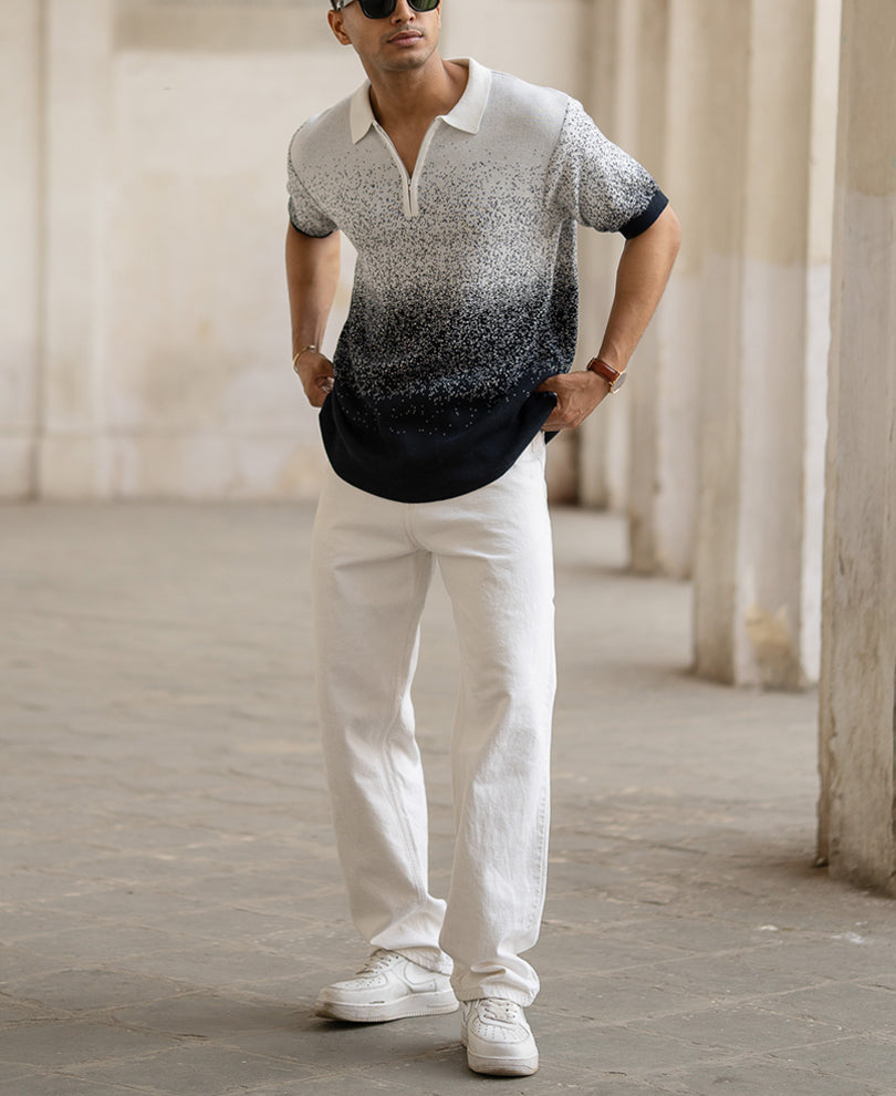 Ombre Jacquard Polo T-Shirt.