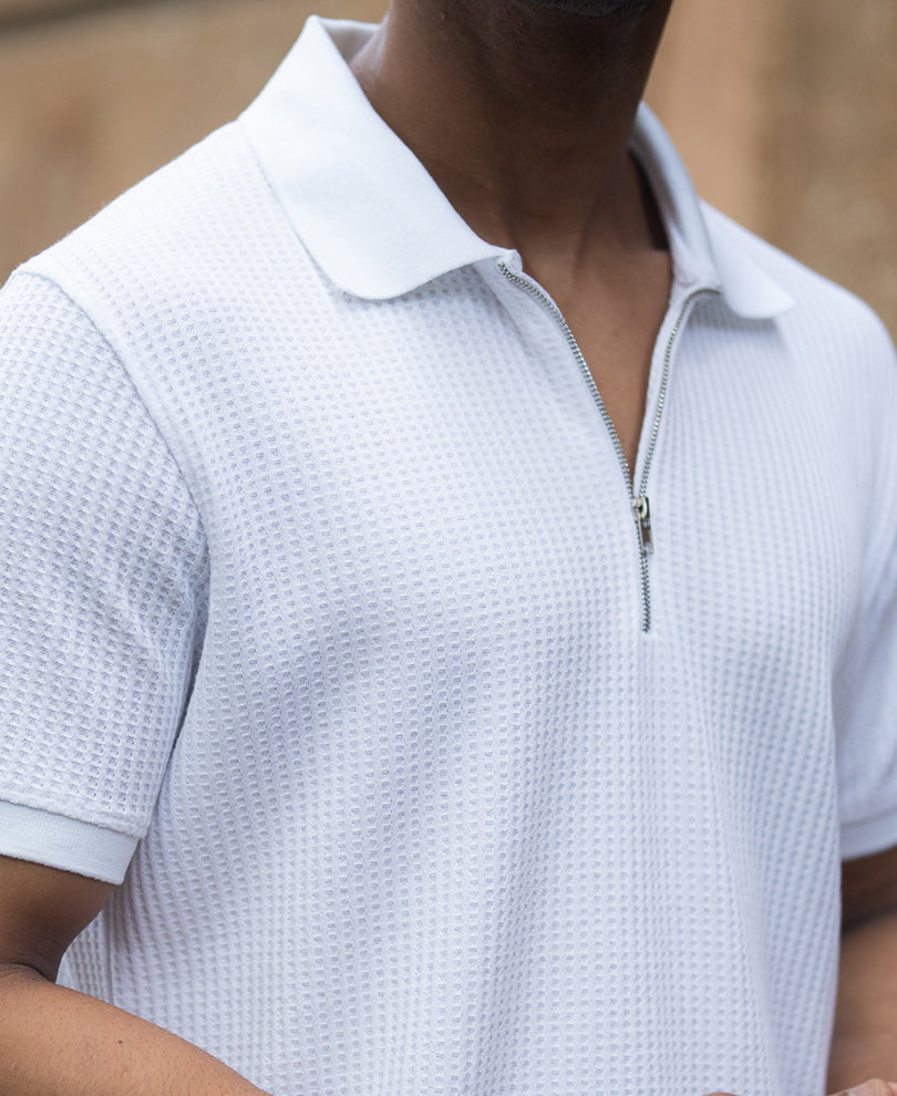 Off-White Waffle Regular Fit Half Sleeves T-Shirt.