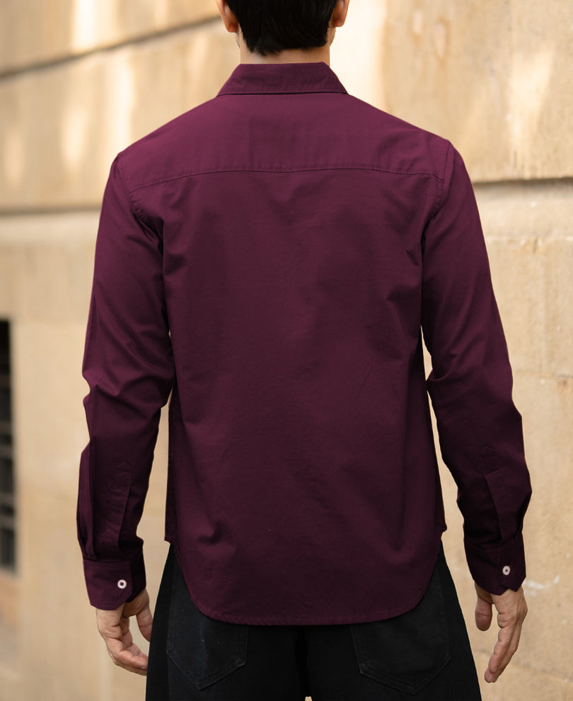 Wine Oxford Shirt.