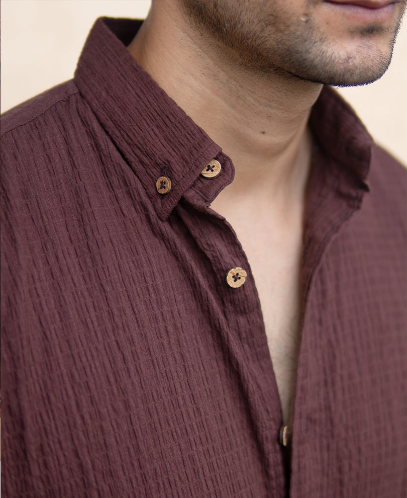 Brown Lightweight Structured Shirt.