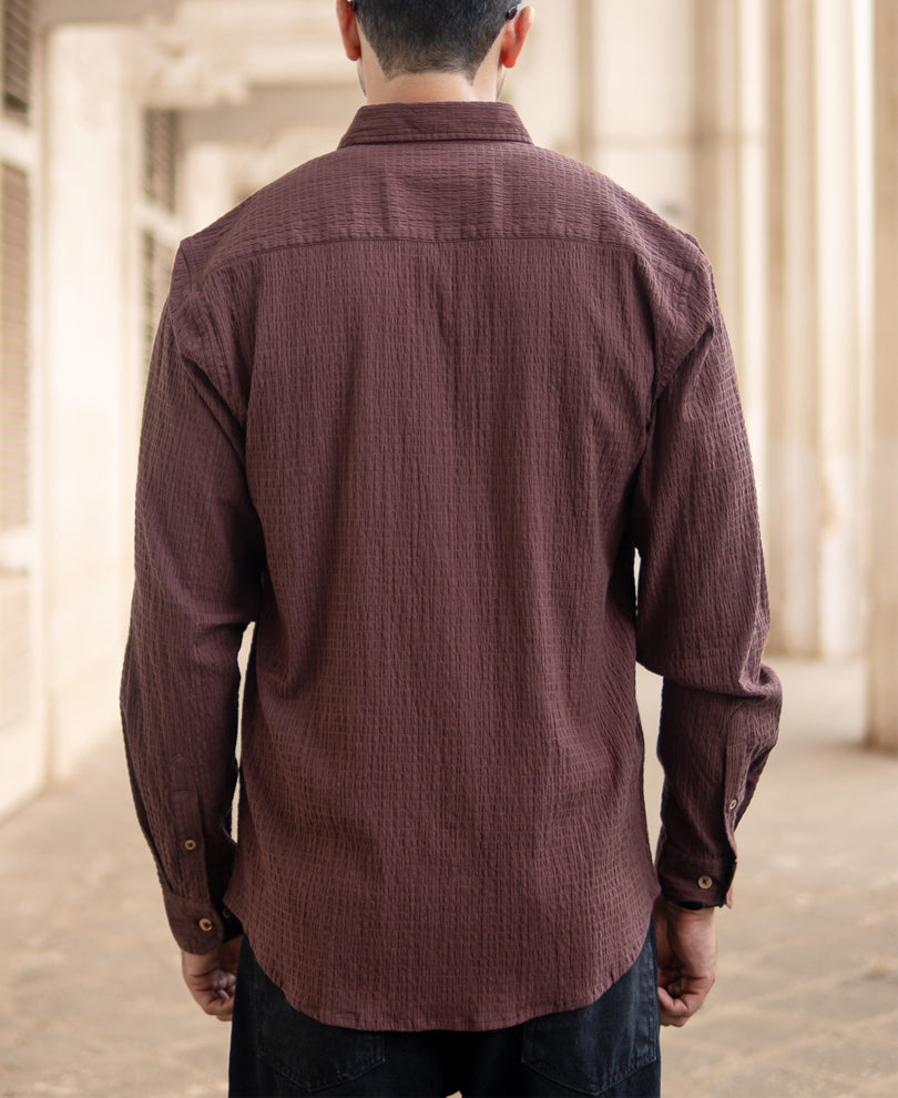 Brown Lightweight Structured Shirt.