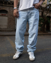 Mid Blue Baggy Fit Jeans.