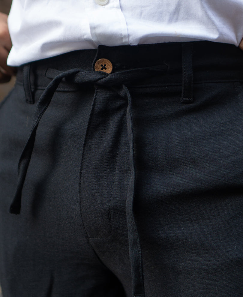 Black Regular Fit Comfort Trouser.