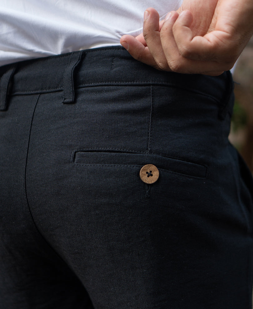 Black Regular Fit Comfort Trouser.