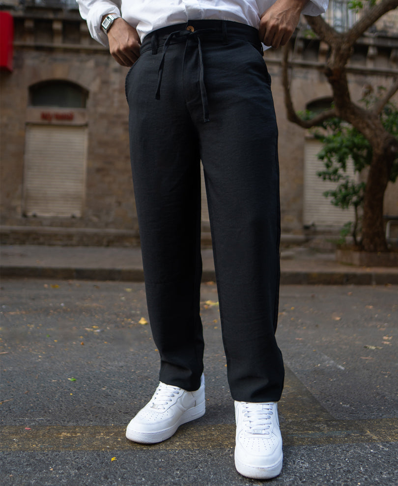 Black Regular Fit Comfort Trouser.