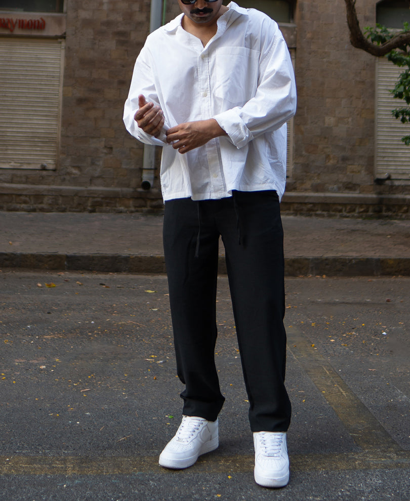 Black Regular Fit Comfort Trouser.