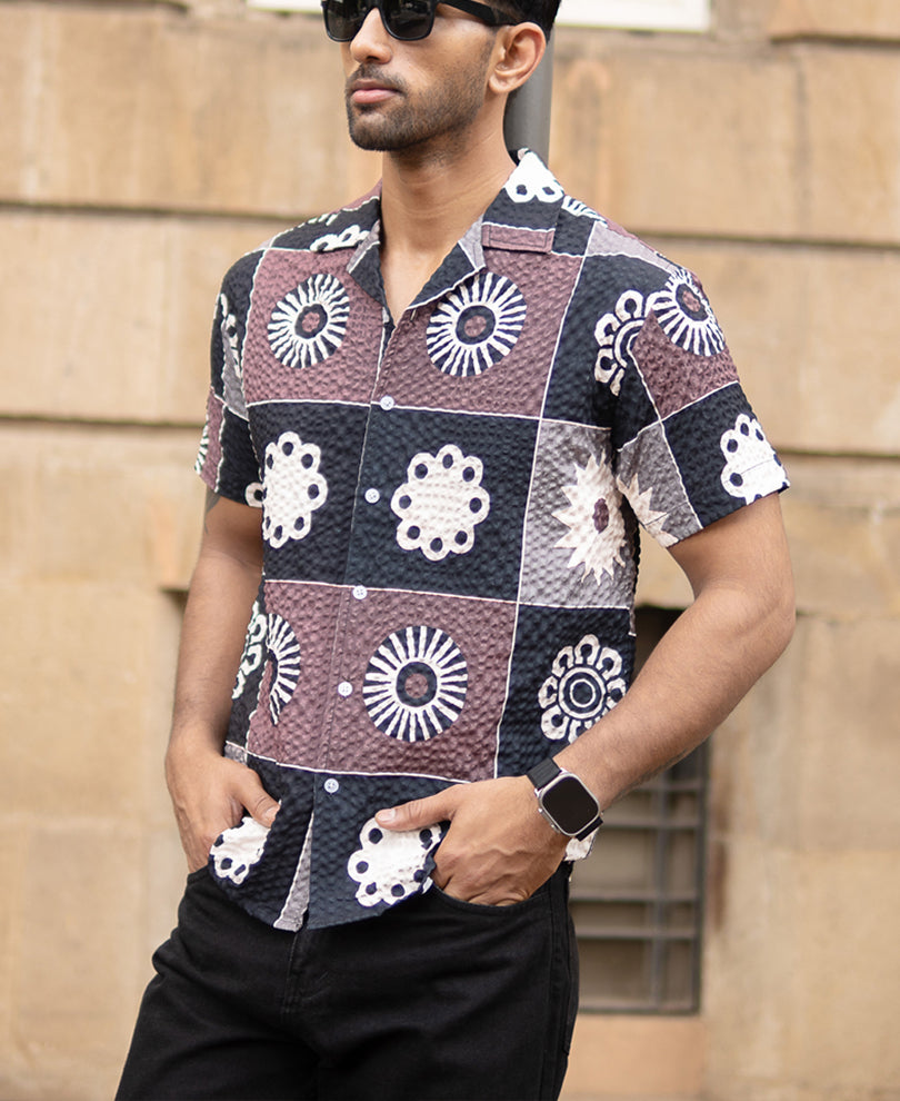 Multicolour Structure Print Shirt.