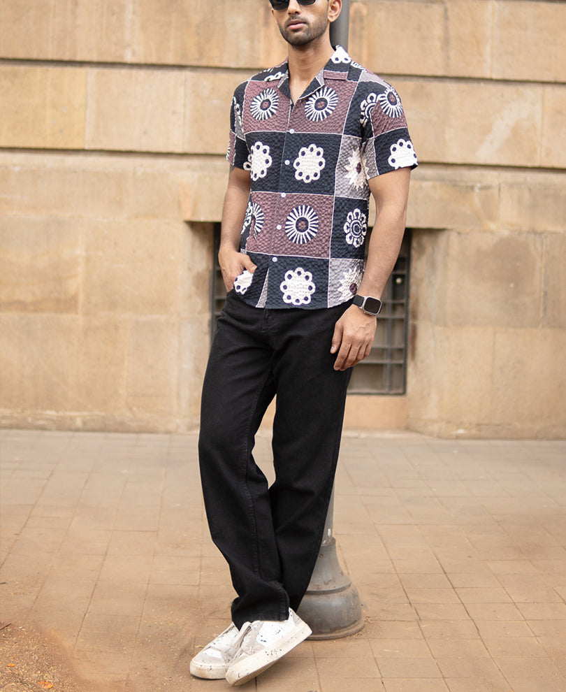 Multicolour Structure Print Shirt.