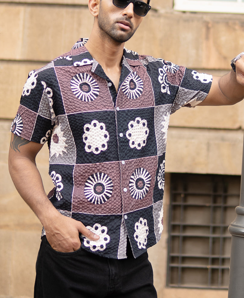 Multicolour Structure Print Shirt.