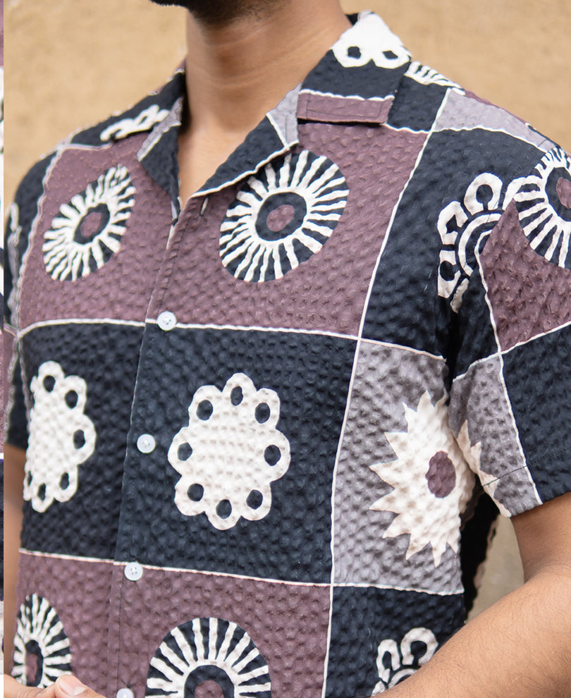 Multicolour Structure Print Shirt.