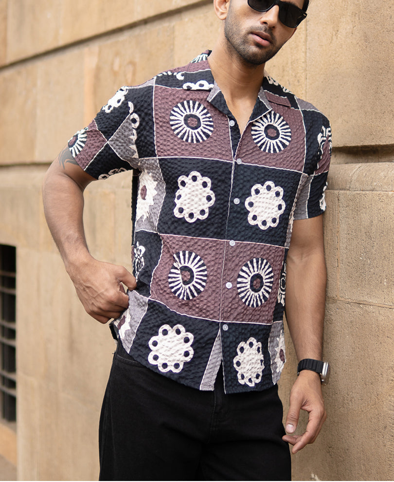 Multicolour Structure Print Shirt.
