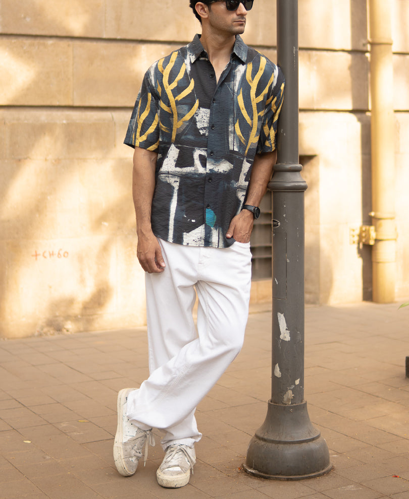 Multicolour Abstract Lightweight Printed Shirt.