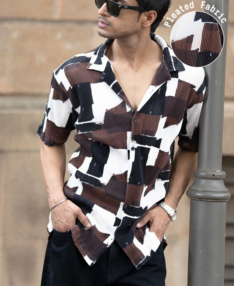 Multicolour Printed Pleat Shirt.