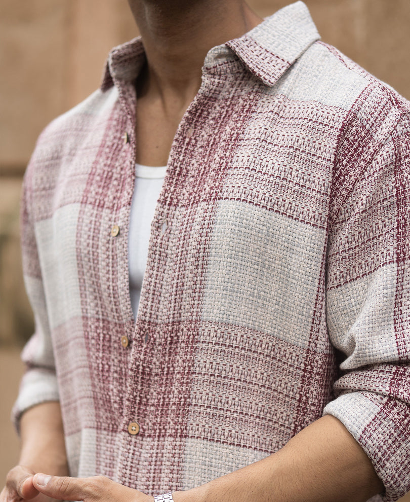 Multicolor Structured Checked Shirt.
