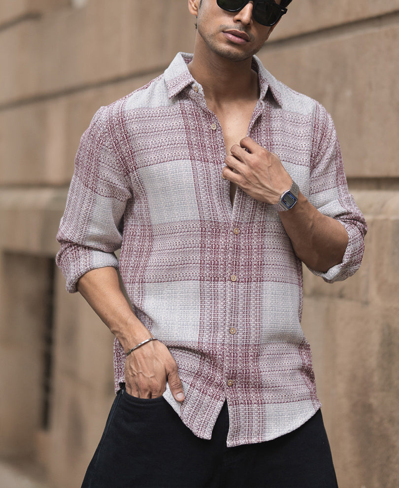 Multicolor Structured Checked Shirt.