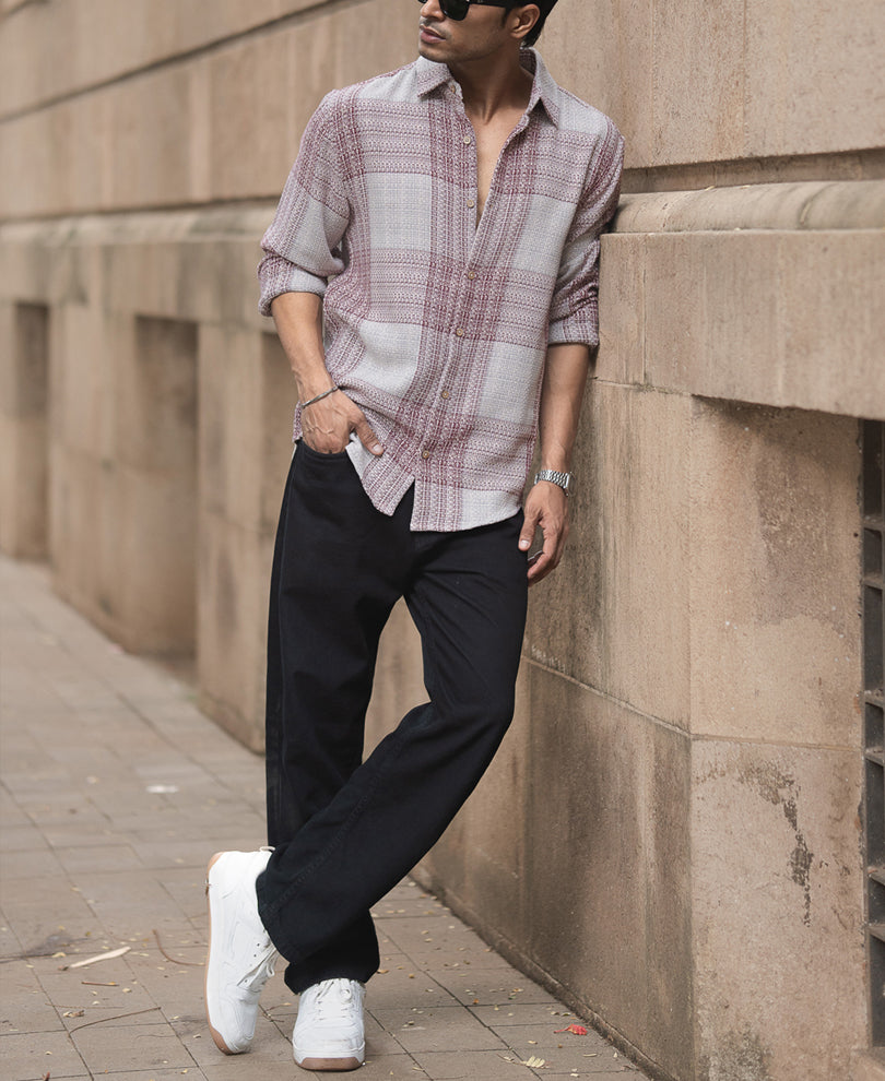 Multicolor Structured Checked Shirt.