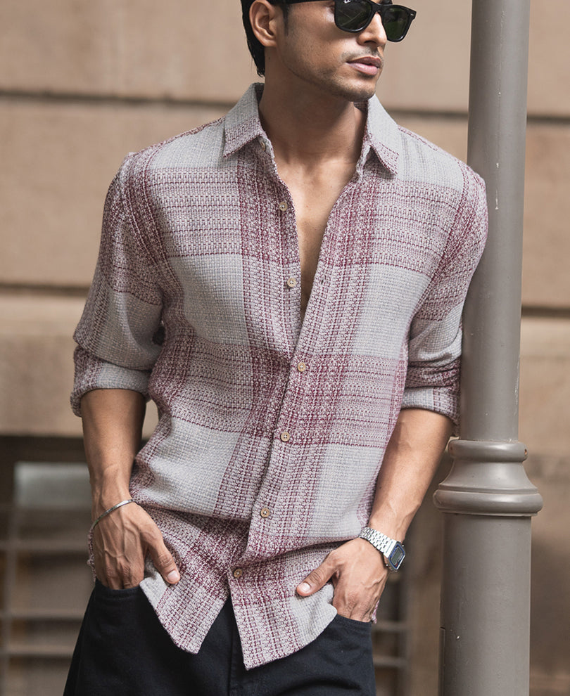 Multicolor Structured Checked Shirt.