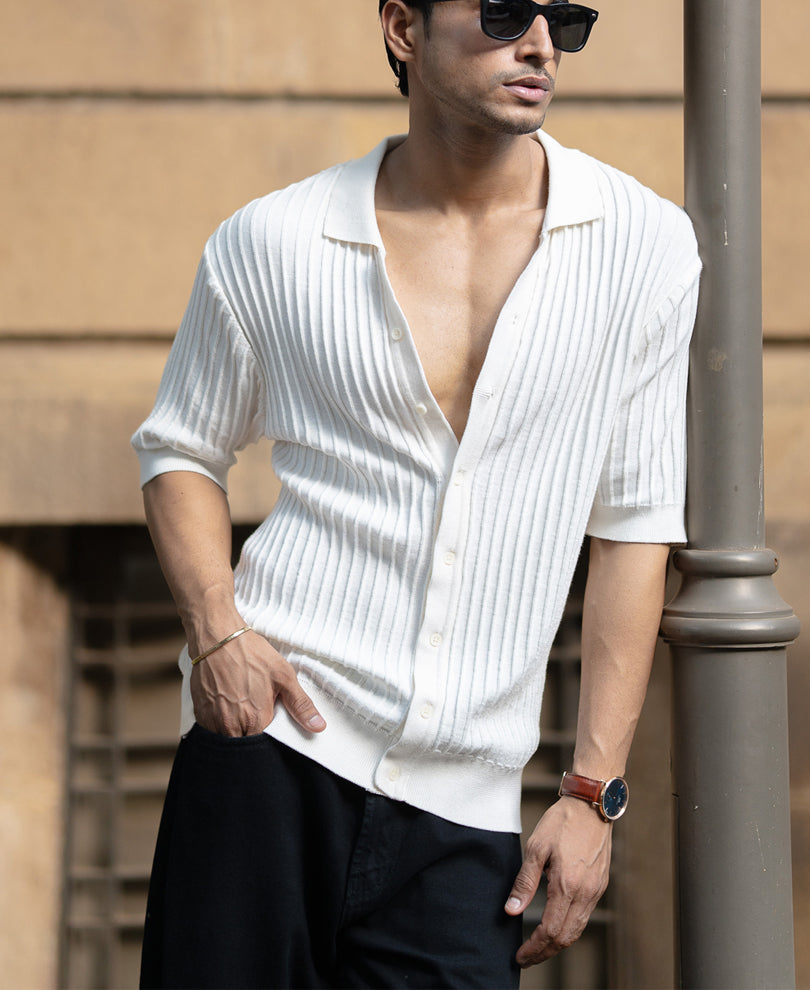 White Knit Shirt.