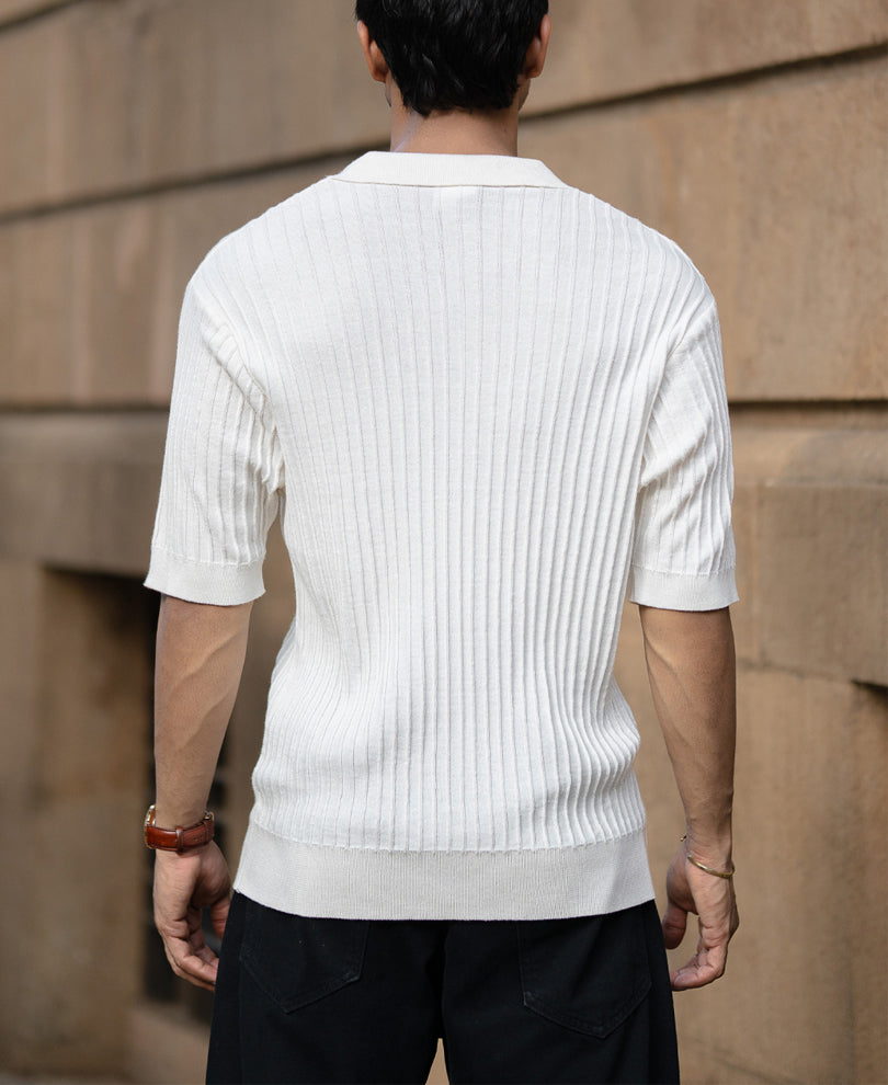White Knit Shirt.