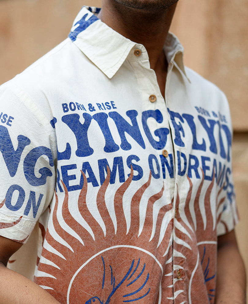 Multicolour Washed Printed Shirt.