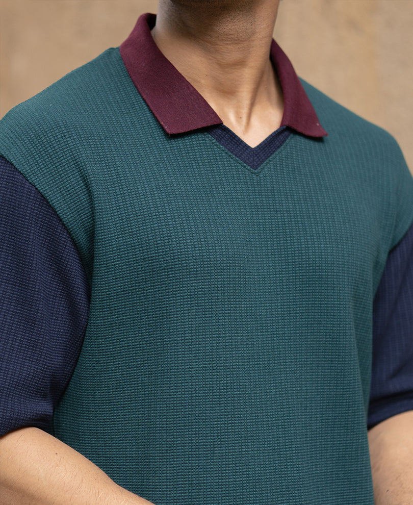 Multicolour Paneled T-Shirt.
