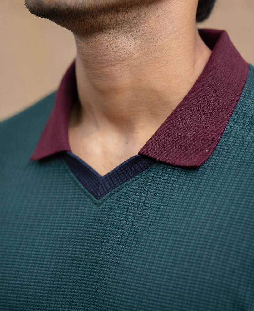 Multicolour Paneled T-Shirt.