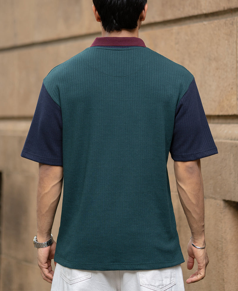 Multicolour Paneled T-Shirt.