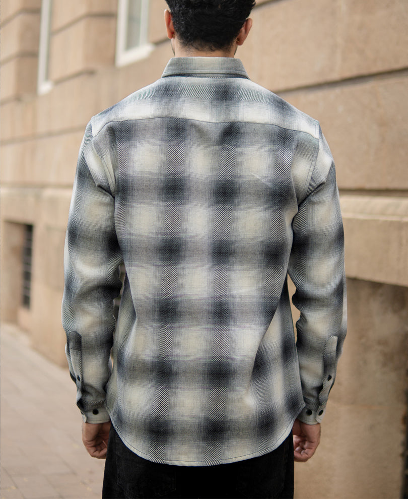 Grey Checks Button Down Shirt.