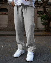 Grey Regular Fit Crinkled Trousers.